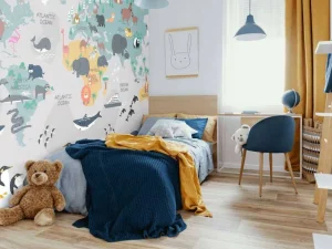 Fashion Dierlijke wereldkaart Kinderkamer | Dieren