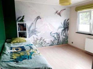 Online Dino's bij een vulkaan Kinderkamer | Dieren