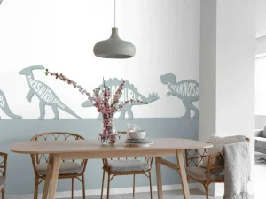 Hot Dino's met tekst in blauw Kinderkamer | Dieren