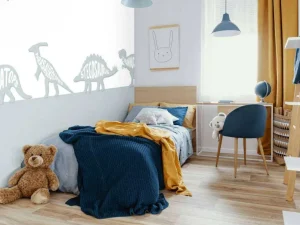 Hot Dino's met tekst in blauw Kinderkamer | Dieren