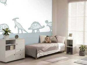 Hot Dino's met tekst in blauw Kinderkamer | Dieren