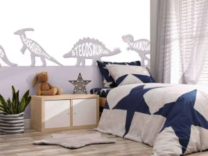 Clearance Dino's met tekst in roze Kinderkamer | Dieren