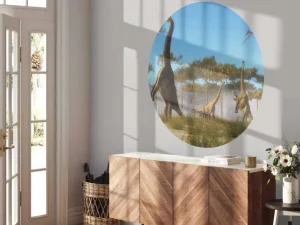 Outlet Dinosaurussen in de mist fotobehang Kinderkamer | Dieren