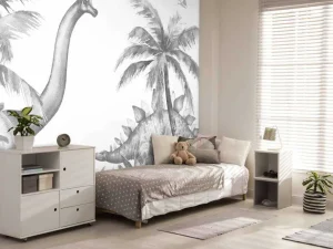 Outlet Dinosaurussen in zwart-wit Kinderkamer | Dieren