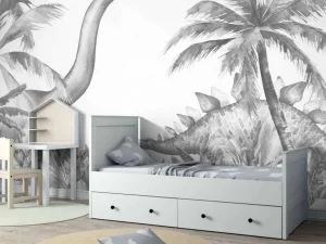 Outlet Dinosaurussen in zwart-wit Kinderkamer | Dieren