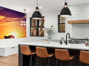 Online Dolfijnen bij zonsondergang fotobehang Tienerkamer