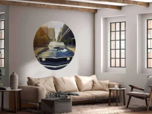 Best Donkerblauwe Amerikaanse muscle car fotobehang Kinderkamer | Transport