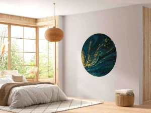 Discount Donkerblauwe verf met goud fotobehang Oppervlakten