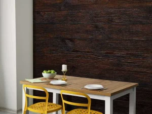 Fashion Donkere houten planken fotobehang Oppervlakten