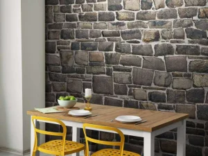 Discount Donkere stenen muur fotobehang Keuken | Gang