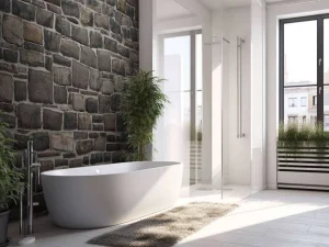 Discount Donkere stenen muur fotobehang Keuken | Gang