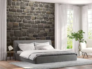 Discount Donkere stenen muur fotobehang Keuken | Gang