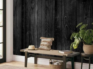 Online Donkere verticale planken fotobehang Hobbykamer | Gang