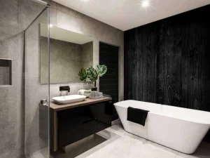 Online Donkere verticale planken fotobehang Hobbykamer | Gang