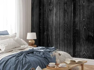 Online Donkere verticale planken fotobehang Hobbykamer | Gang