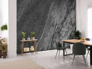 Discount Donkergrijs steen fotobehang Oppervlakten