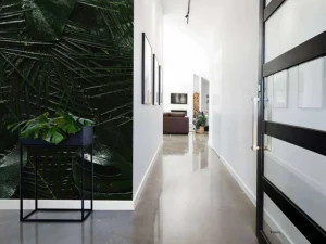 Clearance Donkergroene Tropische Bladeren fotobehang Bloemen