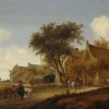 Sale Dorpsherberg met reiswagen fotobehang Steden | Architectuur