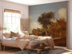 Sale Dorpsherberg met reiswagen fotobehang Steden | Architectuur