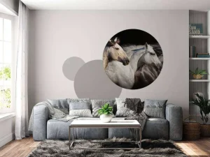 Best Drie paarden met een zwarte achtergrond fotobehang Tienerkamer | Kinderkamer