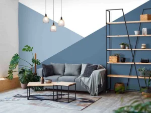 New Driehoeken in blauwtinten Kinderkamer