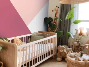 Hot Driehoeken in roze tinten Kinderkamer