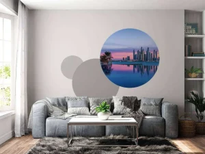 Clearance Dubai Marina bij zonsondergang fotobehang Steden | Architectuur