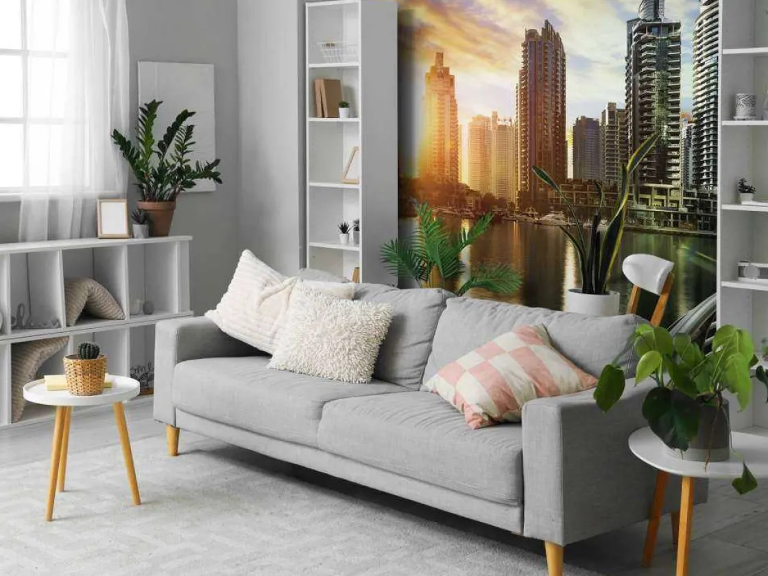 dubai_marina_bij_zonsopko_10.webp Sale Dubai Marina bij zonsopkomst fotobehang Architectuur