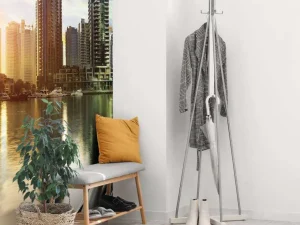 Sale Dubai Marina bij zonsopkomst fotobehang Architectuur