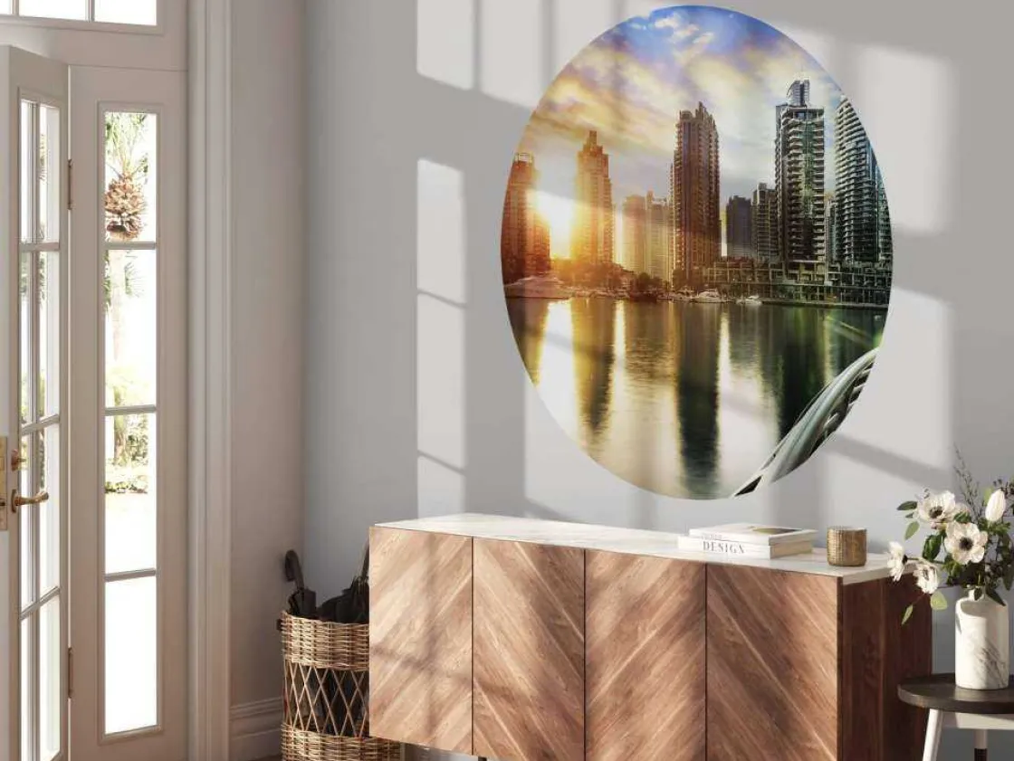 dubai_marina_bij_zonsopko_6.webp Sale Dubai Marina bij zonsopkomst fotobehang Architectuur