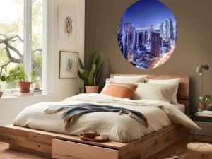 Clearance Dubai met een blauw effect fotobehang Architectuur