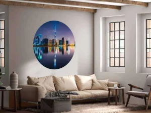 Best Dubai verlicht in de avond fotobehang Steden | Architectuur