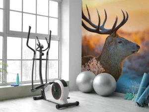Best Edelhert met zichtbaar Gewei fotobehang Dieren