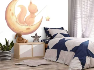 Outlet Eekhoorn op de maan fotobehang Babykamer