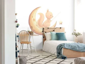 Outlet Eekhoorn op de maan fotobehang Babykamer