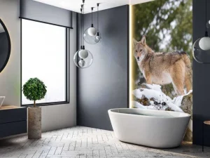 Outlet Een coyote in de winter fotobehang Dieren