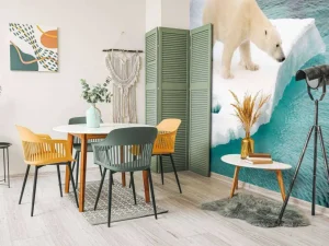 New Een ijsbeer observeert de zee fotobehang Dieren