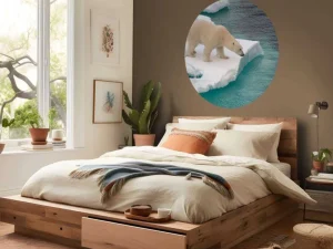 New Een ijsbeer observeert de zee fotobehang Dieren