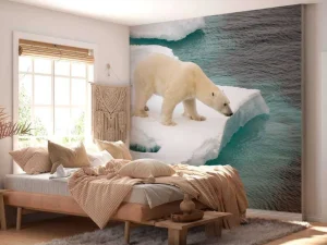 New Een ijsbeer observeert de zee fotobehang Dieren