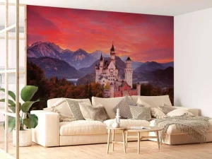 Discount Een koninklijk berglandschap fotobehang Architectuur