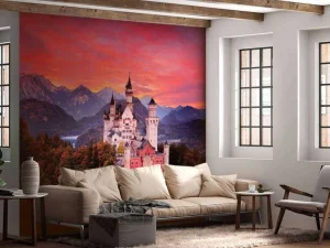 Discount Een koninklijk berglandschap fotobehang Architectuur