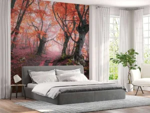 Online Een sprookjesbos fotobehang Bloemen