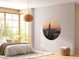 Hot Een woonwijk met kantoorgebouwen op de achtergrond fotobehang Architectuur