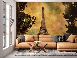 Online Eiffeltoren vintage design fotobehang Gang | Architectuur