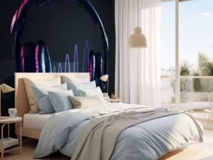 Discount Energieke koptelefoon fotobehang Tienerkamer