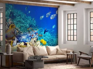 Sale Exotische vissen in de oceaan fotobehang Dieren