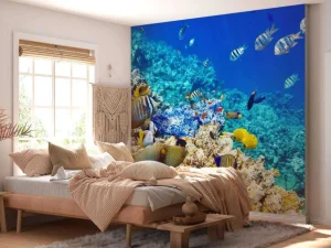Sale Exotische vissen in de oceaan fotobehang Dieren