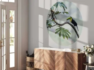 Best Exotische vogel op een tak fotobehang Tienerkamer | Bloemen