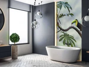 Best Exotische vogel op een tak fotobehang Tienerkamer | Bloemen