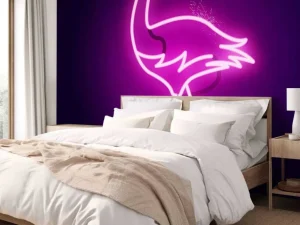 Outlet Flamingo neon pictogram fotobehang Dieren